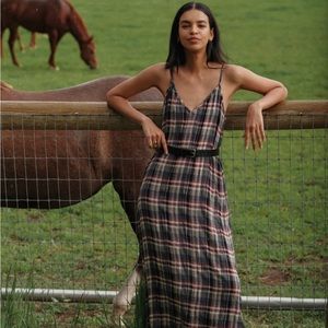 NWT Jenni Kayne Winona Slip Dress, Garnet Plaid, Size Small